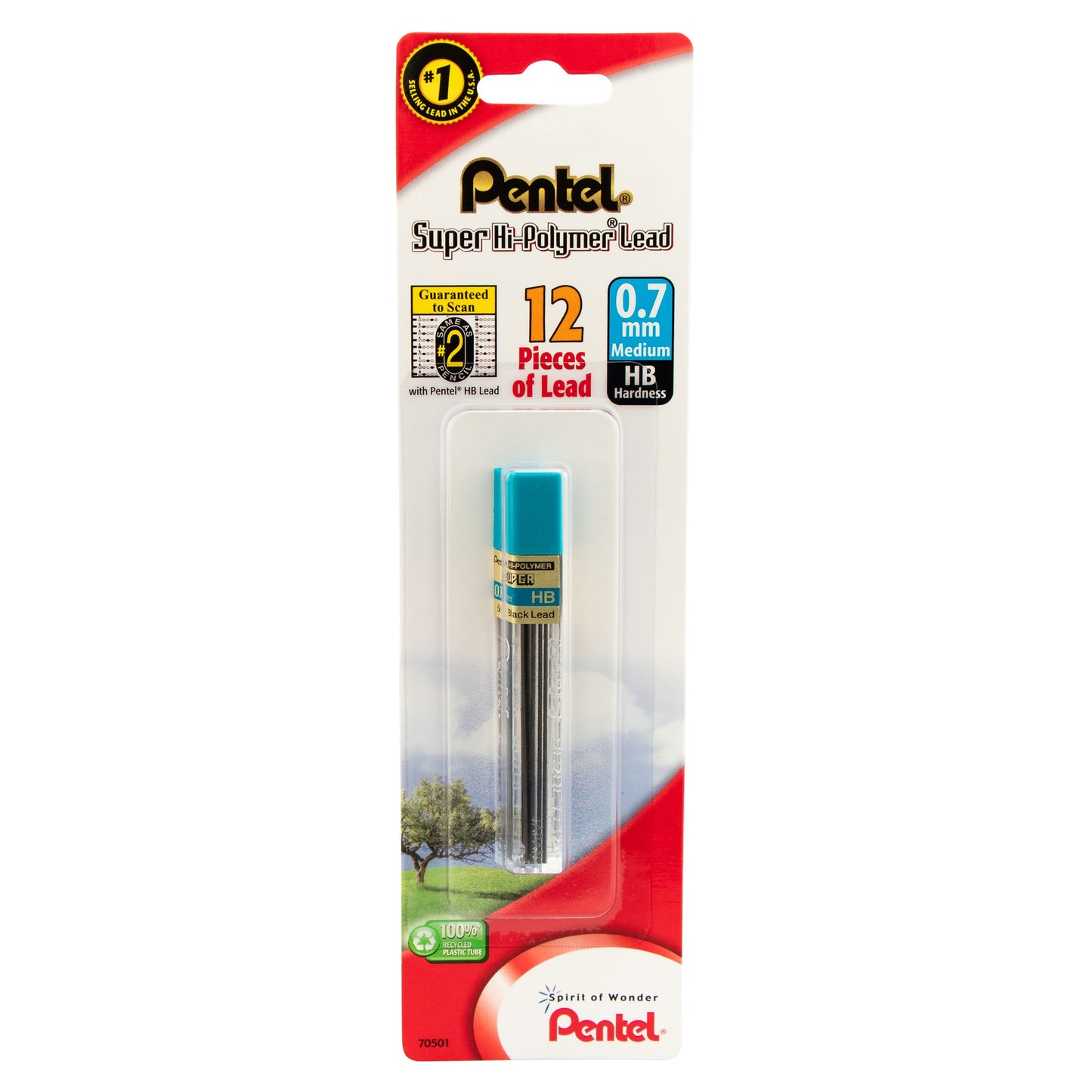 Super Hi-Polymer Lead Refill (0.7mm), HB 12 pcs/Tube 1-Pk (L50BPHB-K6)