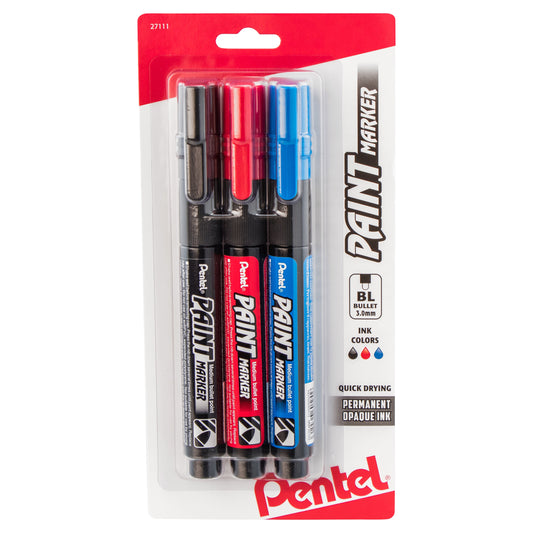 Paint Markers, Medium Bullet Point, Assorted Ink (ABC) 3-Pk (MMP20BP3M)