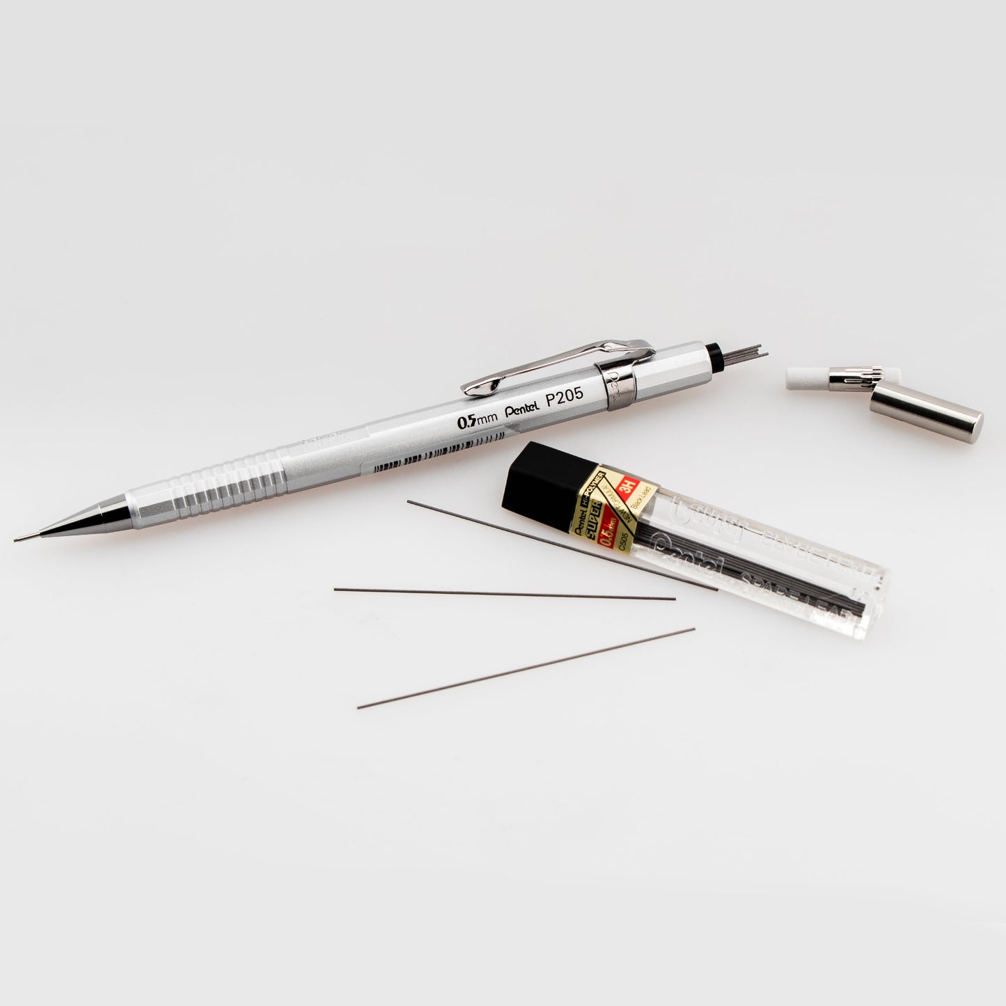Sharp Mechanical Pencil, (0.5mm), Metallic Silver Barrel (P205Z)