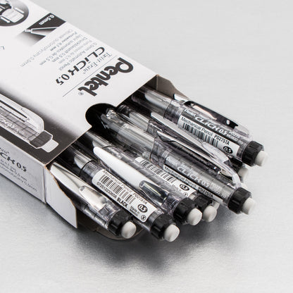 Twist-Erase Click Mechanical Pencil (0.5mm) Clear Barrel, Black Grip (PD275TA)