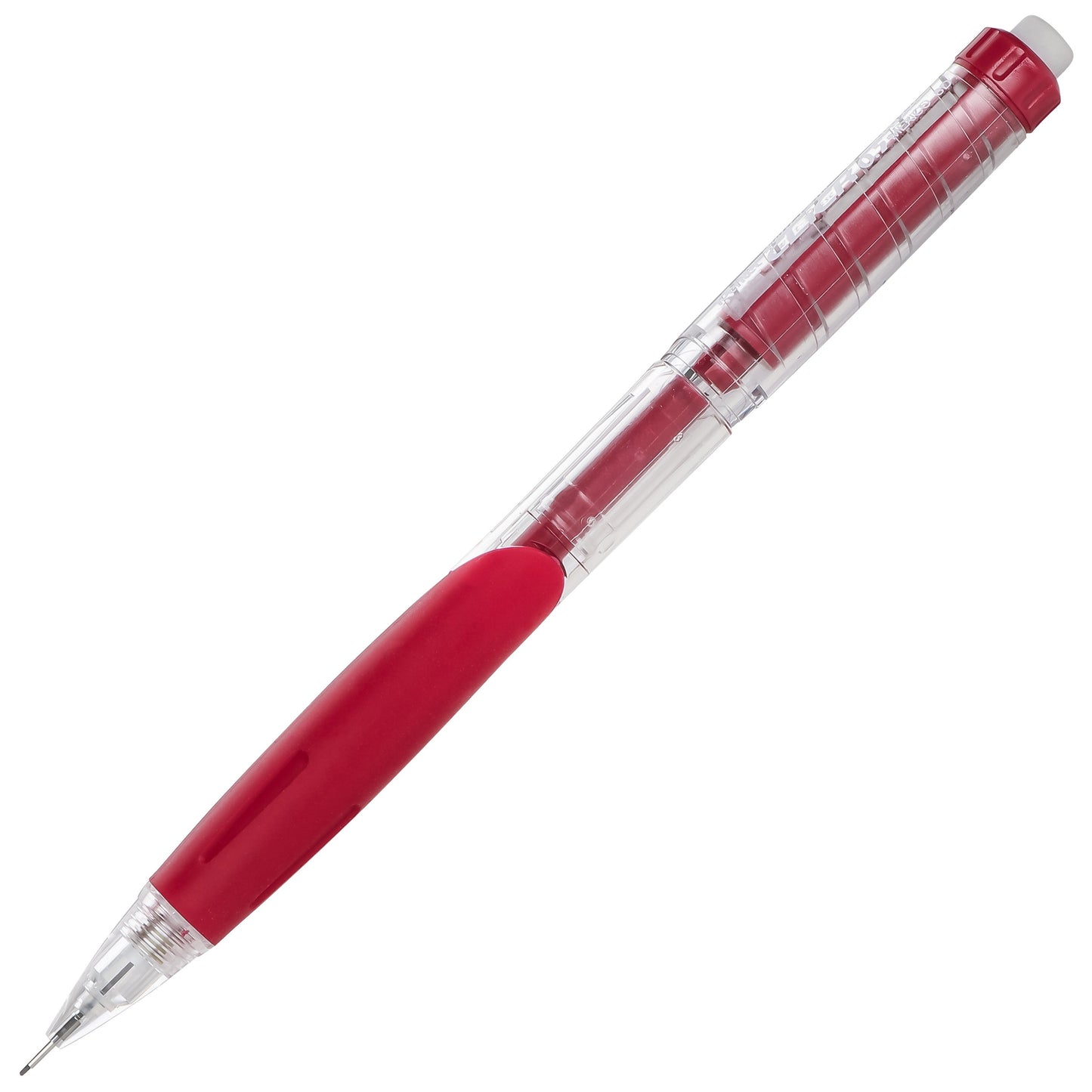 Twist-Erase Click Mechanical Pencil (0.5mm) Clear Barrel, Red Grip (PD275TB)