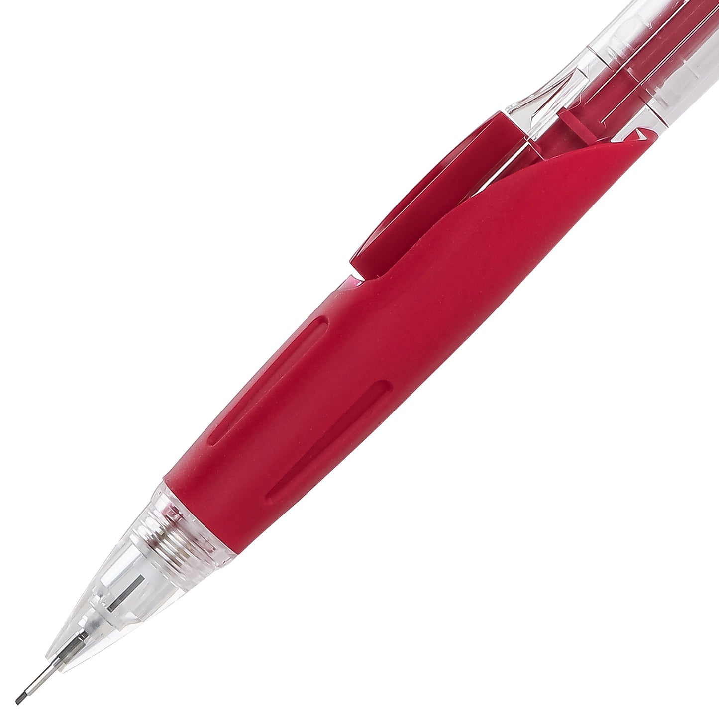Twist-Erase Click Mechanical Pencil (0.5mm) Clear Barrel, Red Grip (PD275TB)