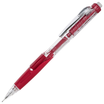 Twist-Erase Click Mechanical Pencil (0.5mm) Clear Barrel, Red Grip (PD275TB)