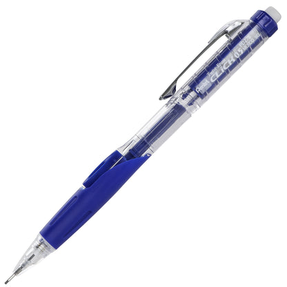 Twist-Erase Click Mechanical Pencil (0.5mm) Clear Barrel, Blue Grip (PD275TC)