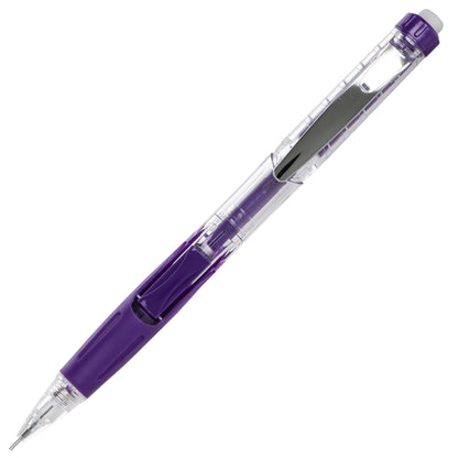 Twist-Erase Click Mechanical Pencil (0.5mm) Clear Barrel, Violet Grip (PD275TV)