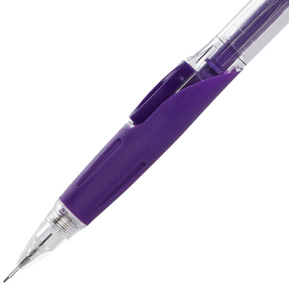 Twist-Erase Click Mechanical Pencil (0.5mm) Clear Barrel, Violet Grip (PD275TV)