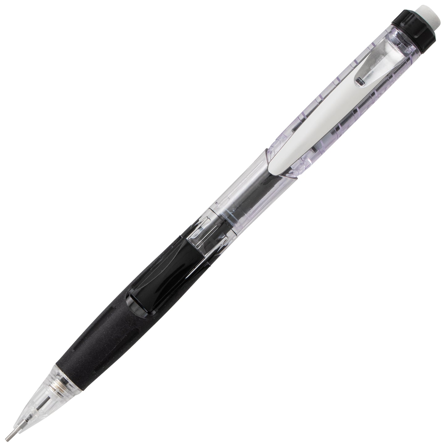 Twist-Erase Click Mechanical Pencil (0.7mm) Clear Barrel, Black Grip (PD277TA)