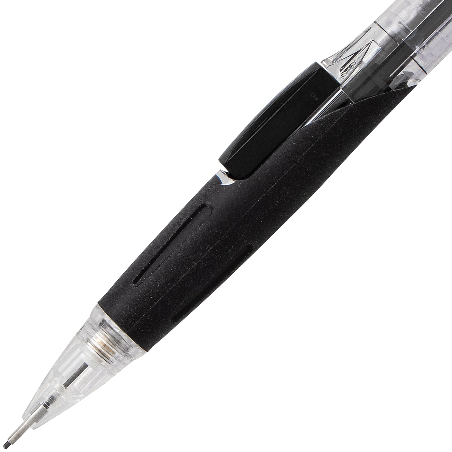Twist-Erase Click Mechanical Pencil (0.7mm) Clear Barrel, Black Grip (PD277TA)