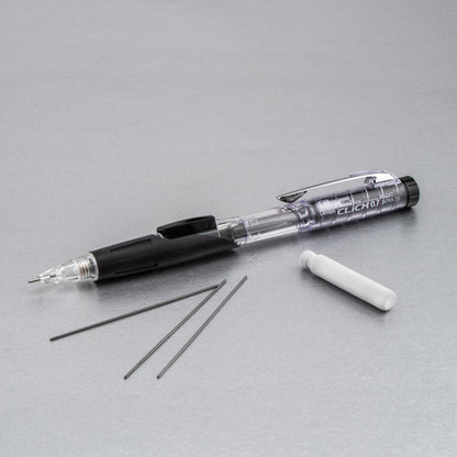 Twist-Erase Click Mechanical Pencil (0.7mm) Clear Barrel, Black Grip (PD277TA)