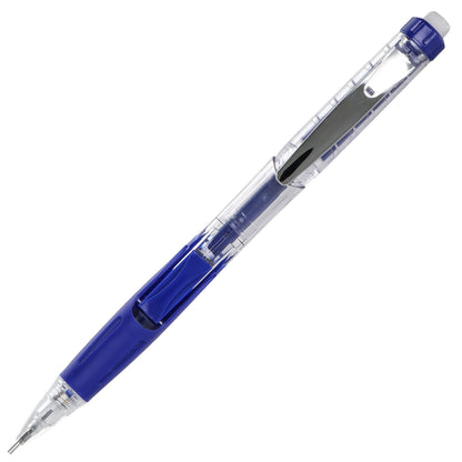 Twist-Erase Click Mechanical Pencil (0.7mm) Clear Barrel, Blue Grip (PD277TC)