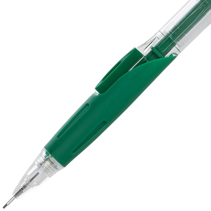 Twist-Erase Click Mechanical Pencil (0.7mm) Clear Barrel, Green Grip (PD277TD)