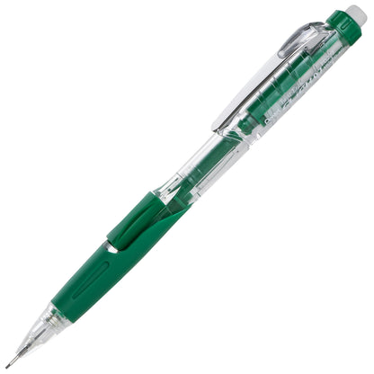Twist-Erase Click Mechanical Pencil (0.7mm) Clear Barrel, Green Grip (PD277TD)