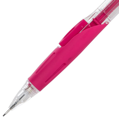 Twist-Erase Click Mechanical Pencil (0.7mm) Clear Barrel, Pink Grip (PD277TP)