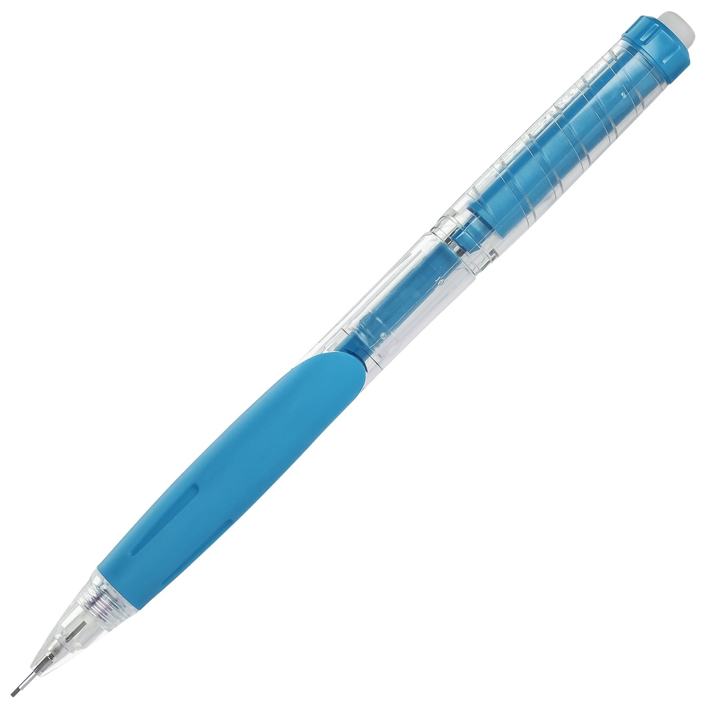 Twist-Erase CLICK  Mechanical Pencil, (0.7mm), Clear Barrel, Sky Blue Grip (PD277TS)
