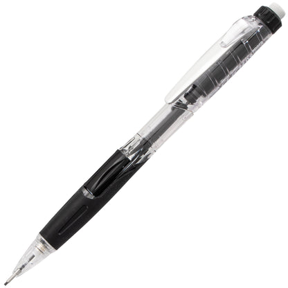 Twist-Erase Click Mechanical Pencil (0.9mm) Clear Barrel, Black Grip (PD279TA)