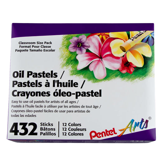 Pentel Arts Oil Pastels - 432 Piece Classroom Size Pack (PHN-12CP)