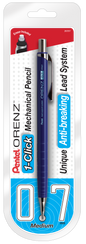 ORENZ 1-Click Mehcanical Pencil 0.7mm, Blue Barrel, 1pk, Red Card (PP507BP)
