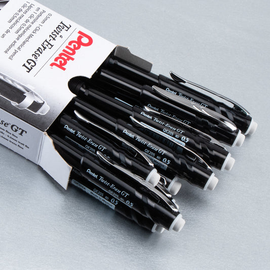 Twist-Erase GT (0.5mm) 1-CLICK Mechanical Pencil Transparent Black barrel (QE205A)