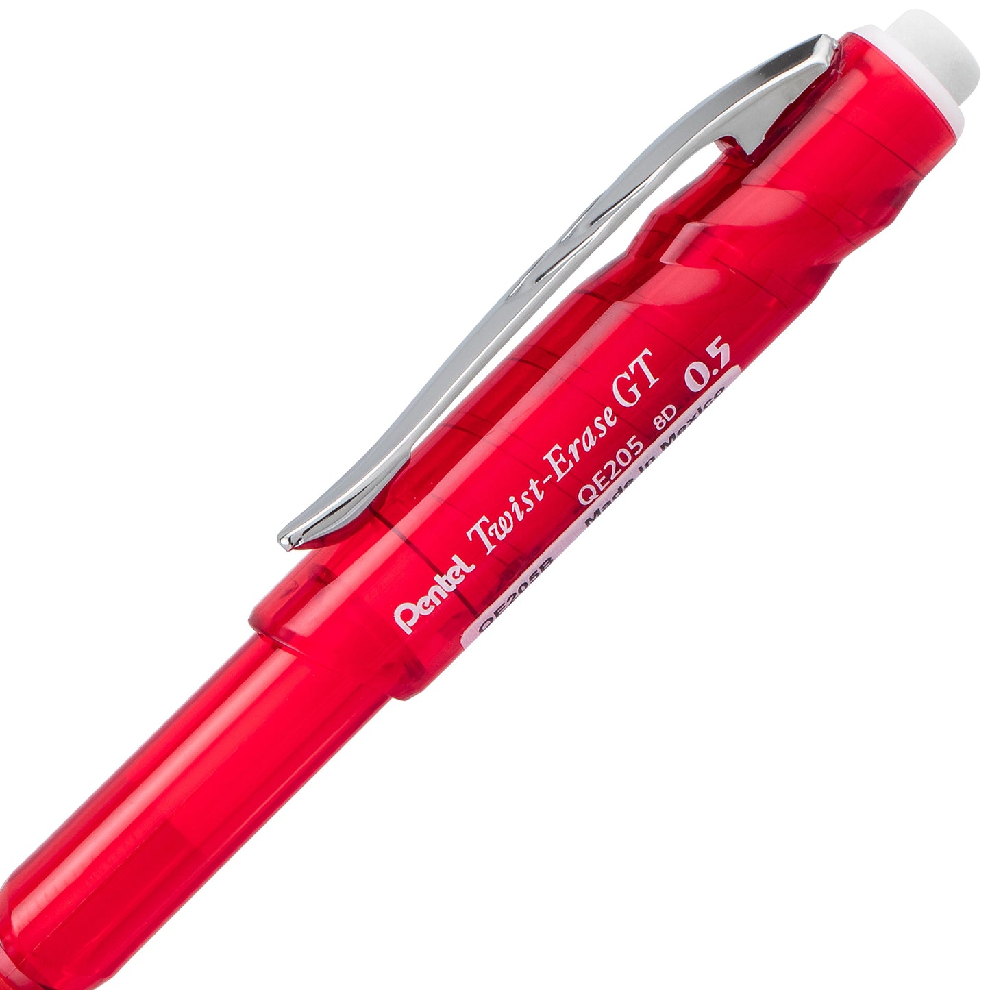 Twist-Erase GT (0.5mm) 1-CLICK Mechanical Pencil Transparent Red barrel (QE205B)