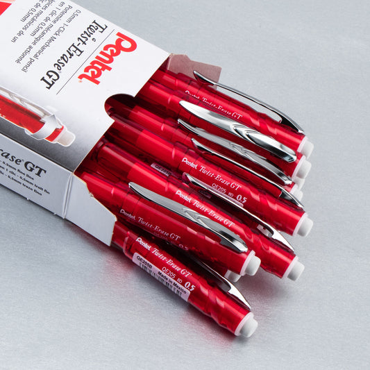 Twist-Erase GT (0.5mm) 1-CLICK Mechanical Pencil Transparent Red barrel (QE205B)