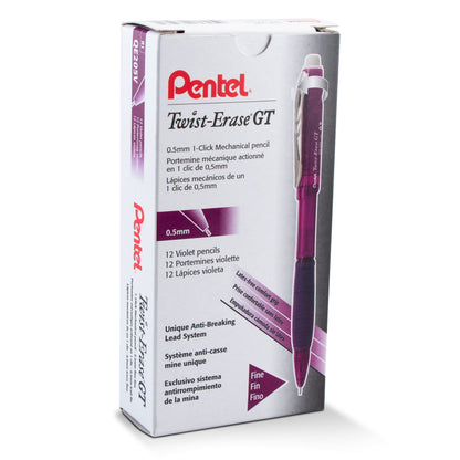 Twist-Erase GT (0.5mm) 1-CLICK Mechanical Pencil Transparent Violet (QE205V)