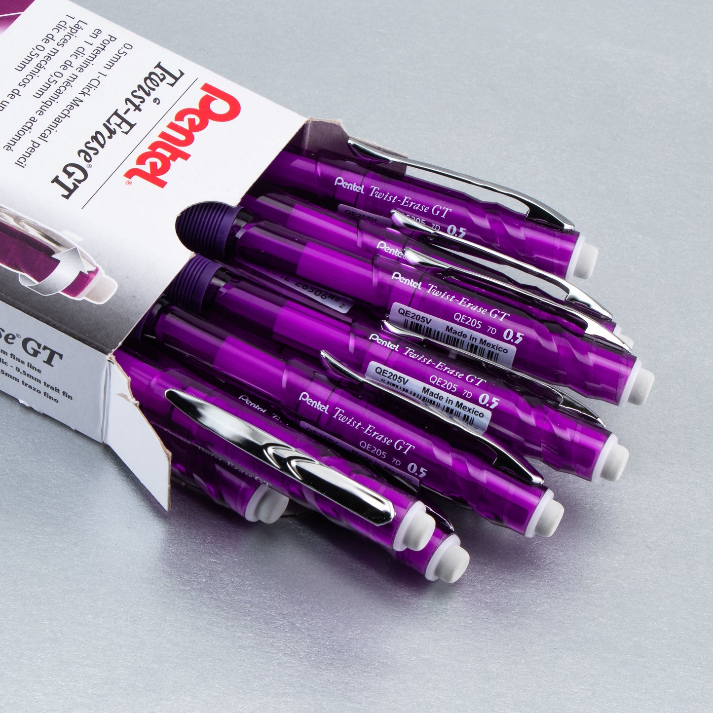 Twist-Erase GT (0.5mm) 1-CLICK Mechanical Pencil Transparent Violet (QE205V)