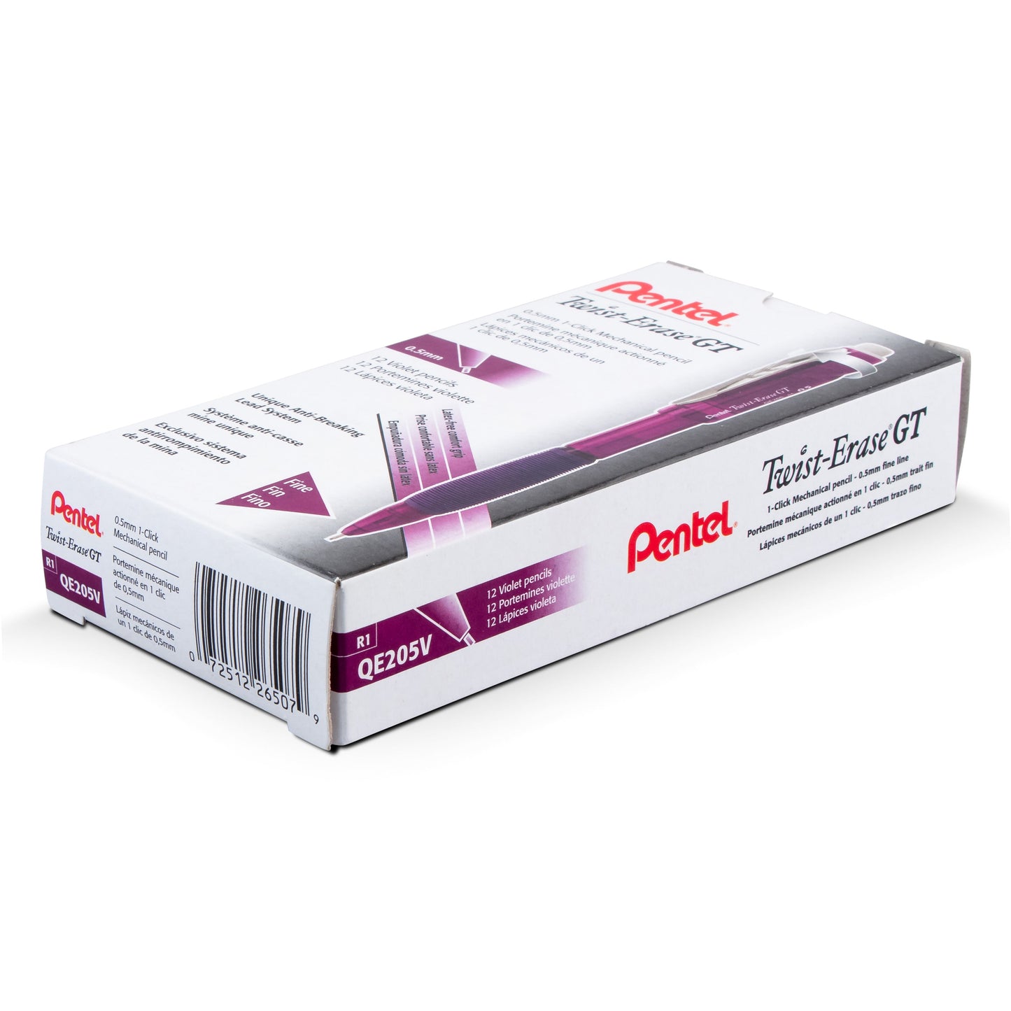 Twist-Erase GT (0.5mm) 1-CLICK Mechanical Pencil Transparent Violet (QE205V)