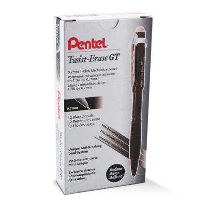 Twist-Erase GT (0.7mm) 1-CLICK Mechanical Pencil Transparent Black (QE207A)
