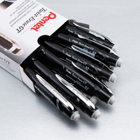Twist-Erase GT (0.7mm) 1-CLICK Mechanical Pencil Transparent Black (QE207A)