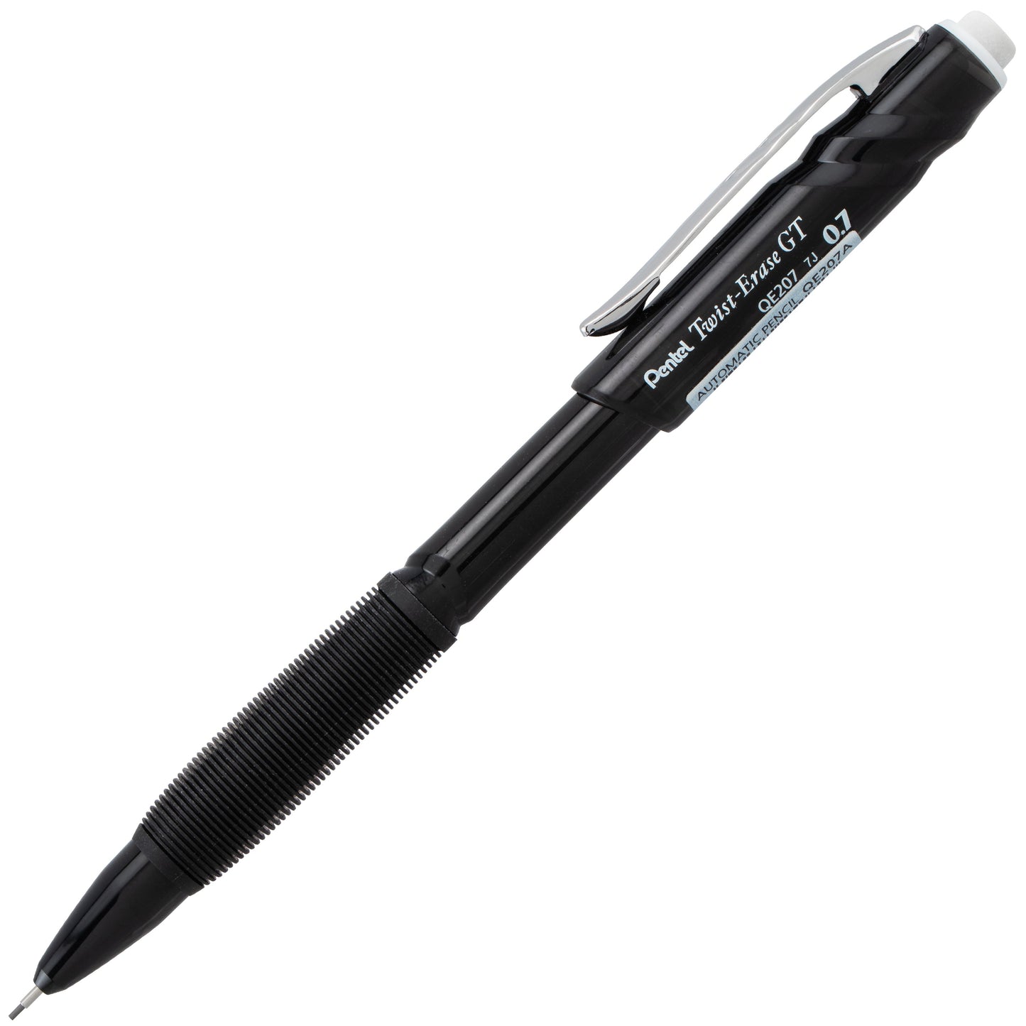 Twist-Erase GT (0.7mm) 1-CLICK Mechanical Pencil Transparent Black (QE207A)