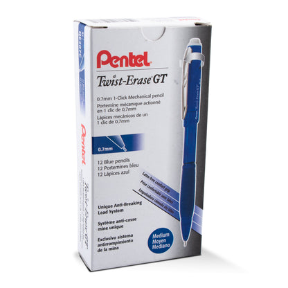 Twist-Erase GT (0.7mm) 1-CLICK Mechanical Pencil Transparent Blue (QE207C)