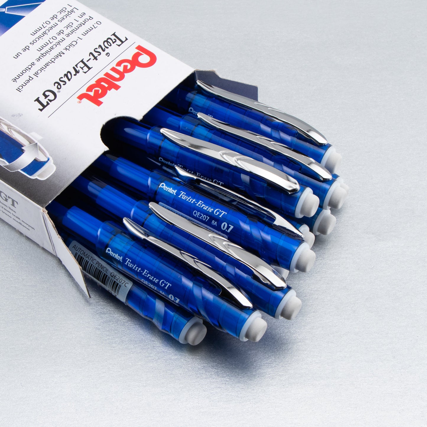 Twist-Erase GT (0.7mm) 1-CLICK Mechanical Pencil Transparent Blue (QE207C)