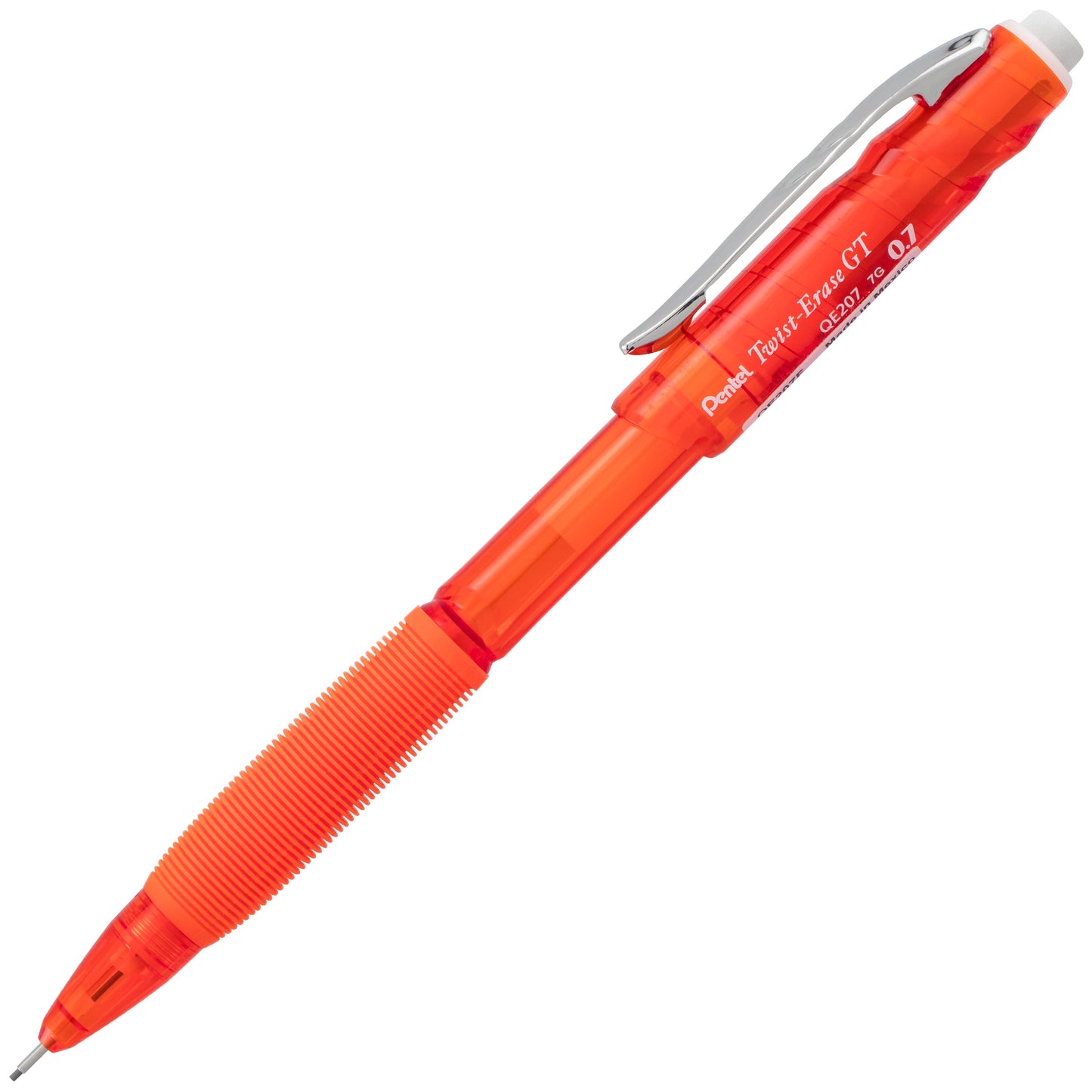 Twist-Erase GT (0.7mm) 1-CLICK Mechanical Pencil Transparent Orange (QE207F)