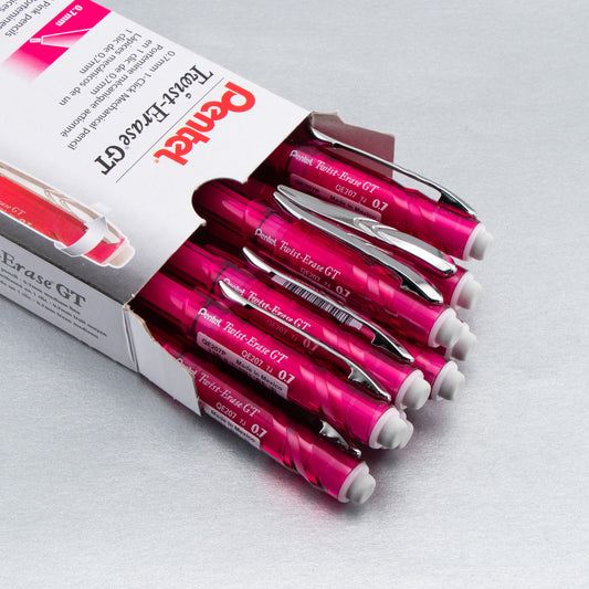 Twist-Erase GT (0.7mm) 1-CLICK Mechanical Pencil Transparent Fuschia Pink (QE207P)