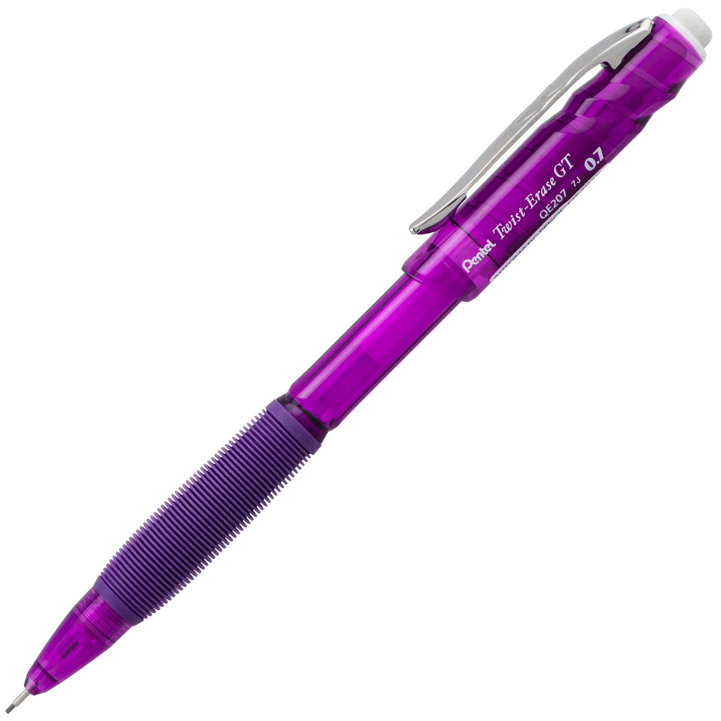 Twist-Erase GT (0.7mm) 1-CLICK Mechanical Pencil Transparent Purple (QE207V)