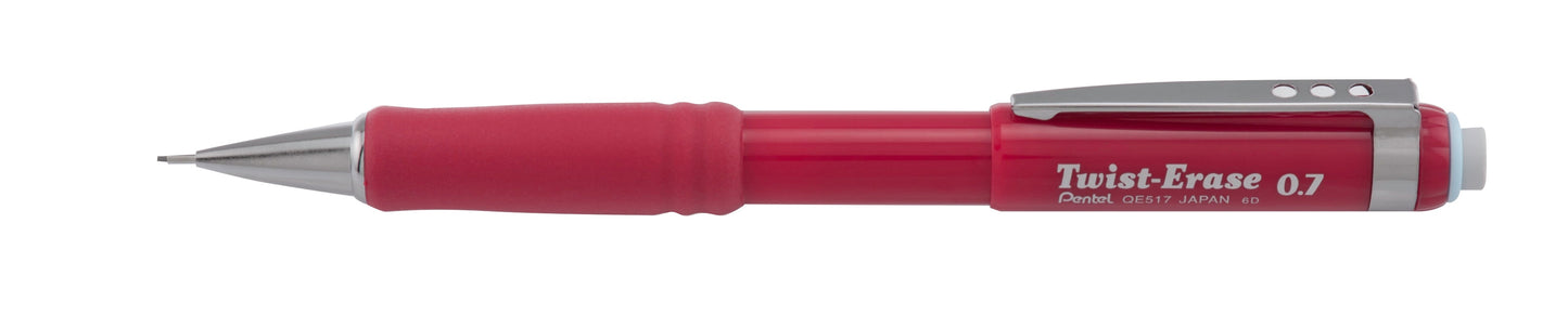 Twist-Erase III Mechanical Pencil (0.7mm), Red Barrel (QE517B)