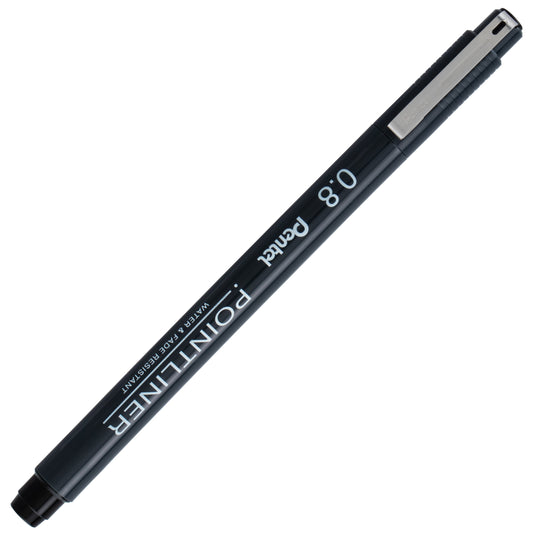 Pentel Arts Pointliner Pen, 0.8mm, Black Ink (S20P-8A)