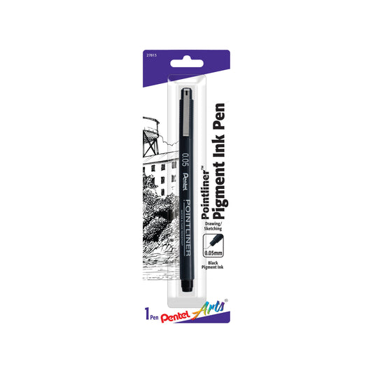 Pentel Arts Pointliner Pen, 1-Pack, 0.05mm, Black Ink (S20P05BPA)