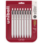 uniball™ one Retractable Gel Pens, Micro Point (0.5mm), Black Ink, 8 Pack